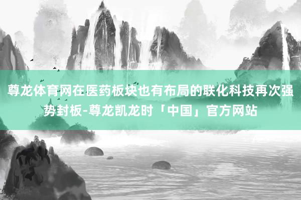 尊龙体育网在医药板块也有布局的联化科技再次强势封板-尊龙凯龙时「中国」官方网站