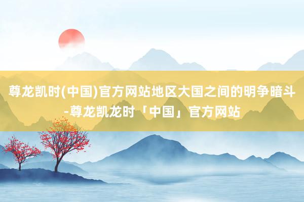 尊龙凯时(中国)官方网站地区大国之间的明争暗斗-尊龙凯龙时「中国」官方网站