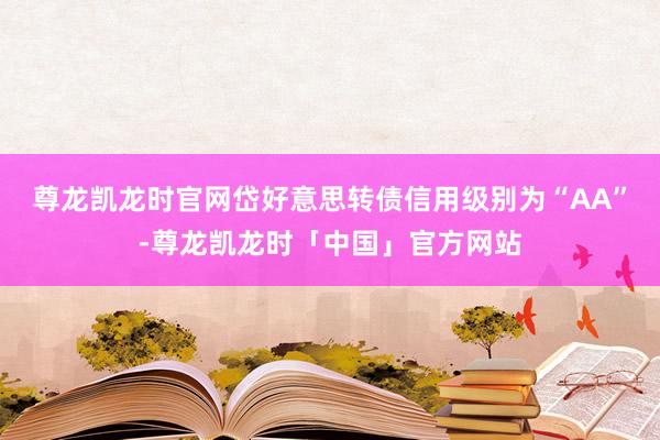尊龙凯龙时官网岱好意思转债信用级别为“AA”-尊龙凯龙时「中国」官方网站