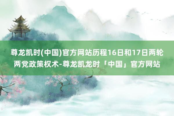 尊龙凯时(中国)官方网站历程16日和17日两轮两党政策权术-尊龙凯龙时「中国」官方网站