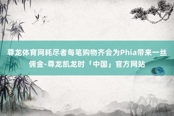 尊龙体育网耗尽者每笔购物齐会为Phia带来一丝佣金-尊龙凯龙时「中国」官方网站