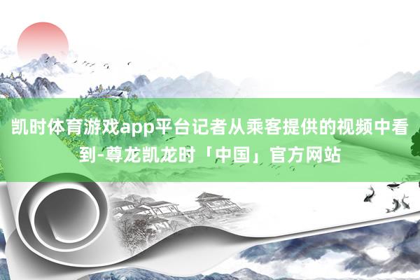 凯时体育游戏app平台记者从乘客提供的视频中看到-尊龙凯龙时「中国」官方网站