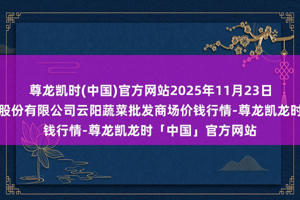 尊龙凯时(中国)官方网站2025年11月23日陕西泾云当代农业股份有限公司云阳蔬菜批发商场价钱行情-尊龙凯龙时「中国」官方网站